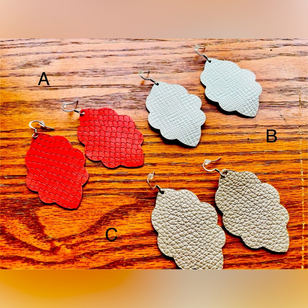 Large leather earrings